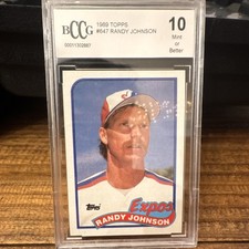1989 Topps Randy Johnson #647 Rookie BCCG 10 Montreal Expos Baseball Card
