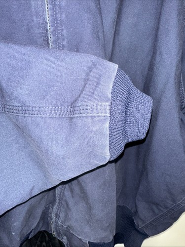 Carhartt Canvas Jacket 4XL Navy Blue 376-20 Hooded Insulated Duck Quilt Lined - Picture 8 of 18