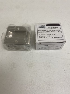Deltana SDP25U15 Adjustable Pocket Lock Passage 2-3/4''x 2-1/2'' Solid Brass
