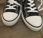 HIGH TOP BLACK CANVAS LACE UP EMBROIDERED SNEAKERS BLACK SIZE 7 — photo 6