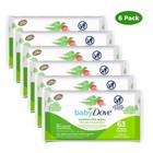 6 Pack Dove Hypoallergenic Baby Wipes (63 each) Sensitive Skin Fragrance Free