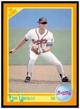 1990 Score Rookie & Traded Jim Presley Card Atlanta Braves #36T. rookie card picture