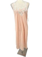 Vintage Josie Peach Velvet Lace Nightgown Sli...
