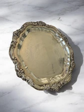 Large Vintage F.B. Rogers Silver Co. Silver Plated Floral Serving Tray 7734