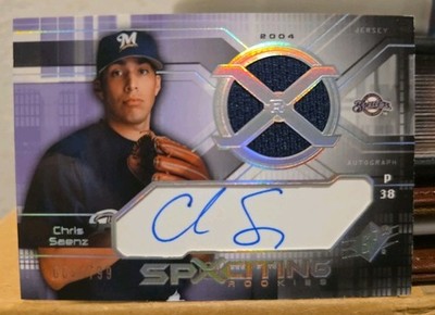 2004 SPx - SPXciting Rookies Autograph Jersey Chris Saenz #168 /799 (AU, MEM,...