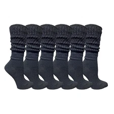 6 Pairs Of Yacht & Smith EXTRA THICK Slouch Socks for Women Crew Boot Socks