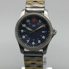 Swiss Army Watch Women 30mm Silver Gold Two Tone Date BROKEN PARTS OR REPAIR