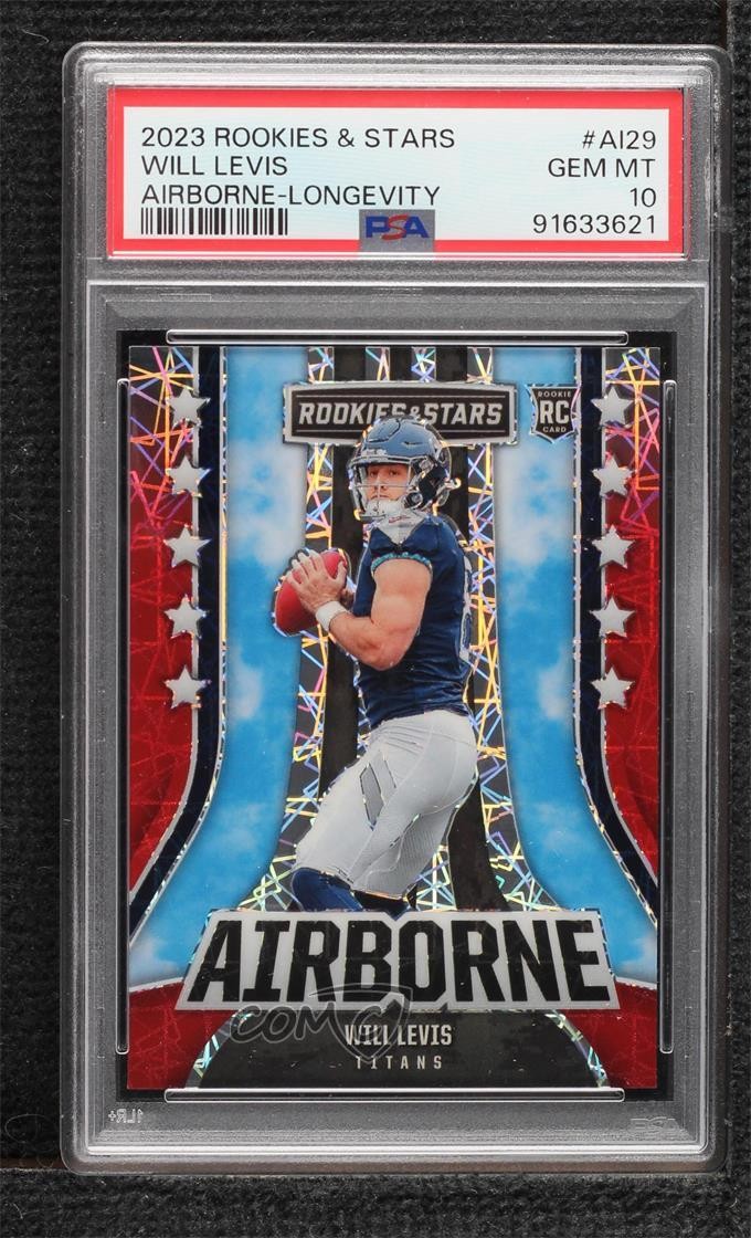 2023 Rookies & Stars Airborne Longevity Prizm Will Levis PSA 10 GEM MT RC 14wi
