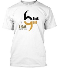 Black Gold Cigar Lounge T-Shirt Made in the USA Size S to 5XL