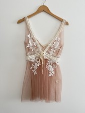 For Love And Lemons Lace Cover Up One Size Cream Dusty Pink