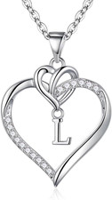 Christmas Gifts for Women Teen Girls - Heart Initial Necklaces for Women Girls,