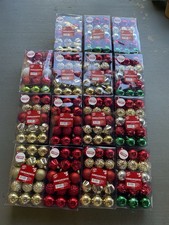 450 Pc Christmas Shatterproof Ornament Lot 30ct Box Packs Red Gold Green NIP