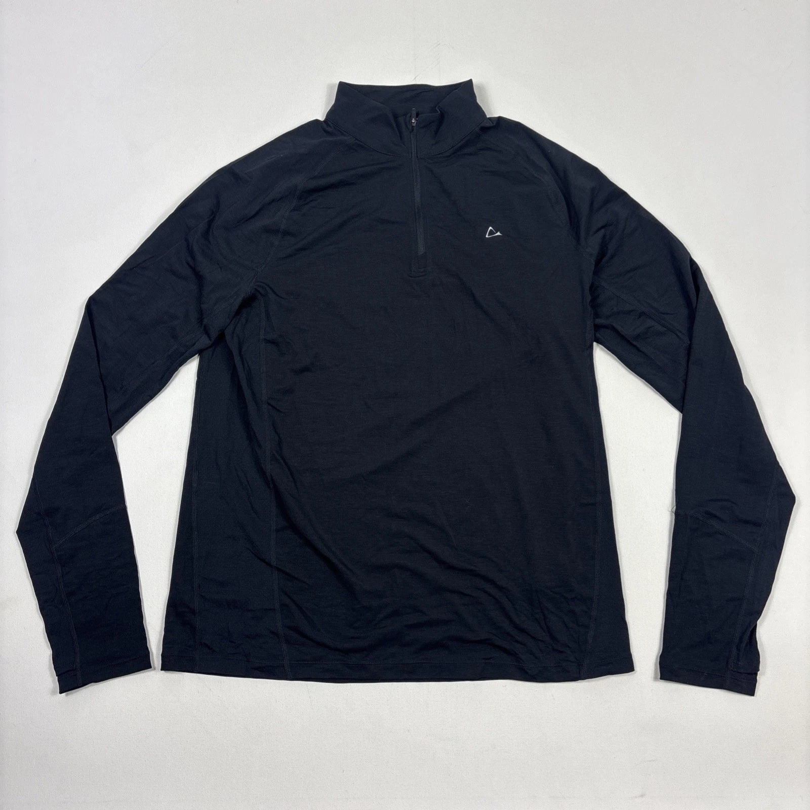 Paradox Men's 1/4 Zip Merino Blend Performance Base Layer Top, Black Large