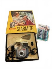 Kodak Brownie Starmite Outfit 127 Film Camera w/ Original Box AG-1B Bulbs VTG