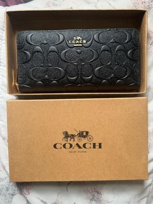 COACH Boxed Long Zip Around Wallet Signature Leather F53834 outlet New with Box