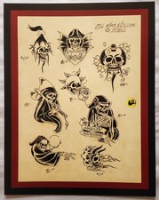 1980 vintage mike rollo malone reaper skull tattoo austin mr. flash 11x14 print