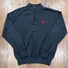 Vintage Alabama Crimson Tide Pullover Men Gray M Locker Room Quarter Zip Sweater
