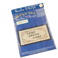 Needles N Hoops Home Sweet Home Embroidery Sampler Kit 9x19 Sealed Vintage
