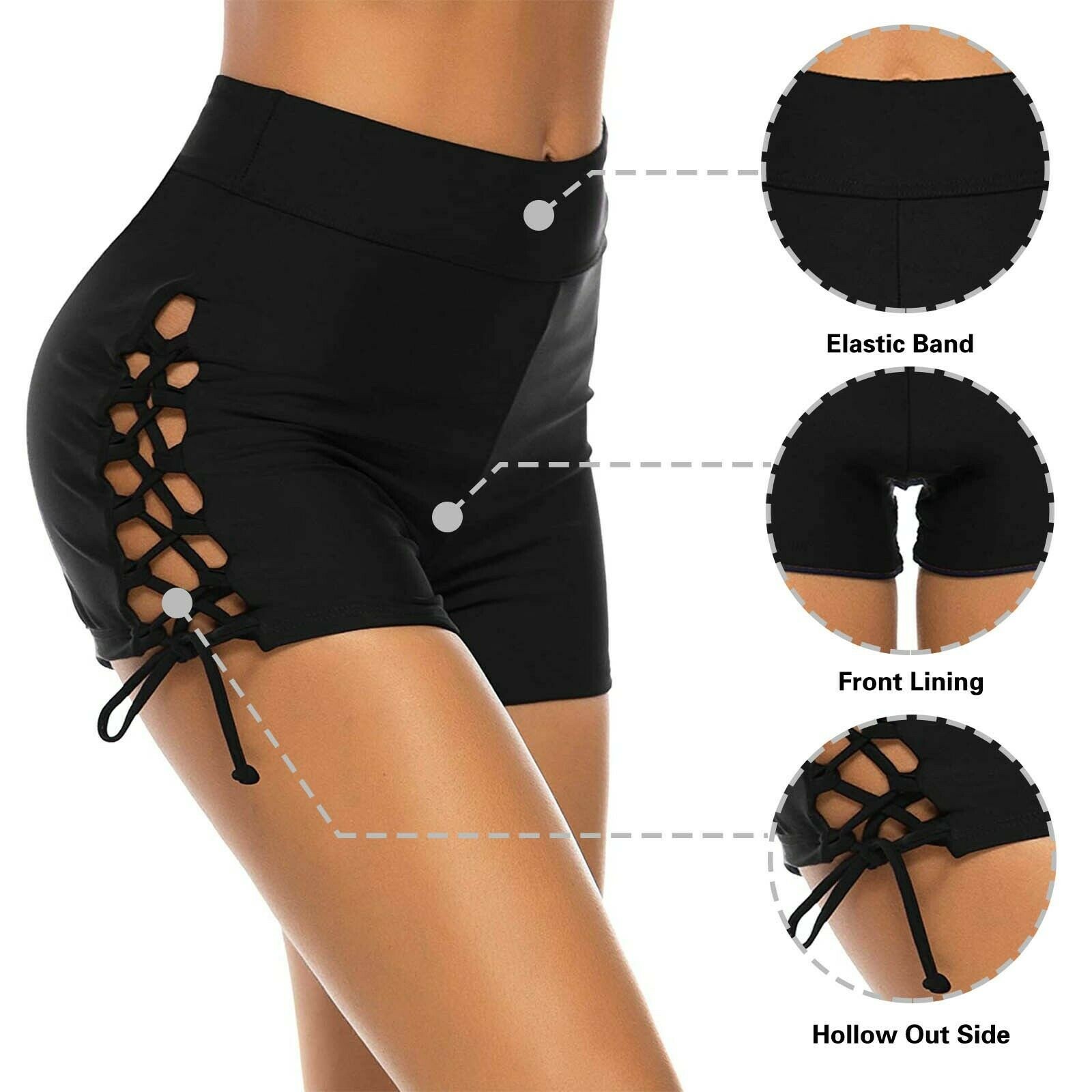 Women's Swim Shorts Bikini Swim Bottoms Pants Beachwear Lady Swimwear Swimsuit