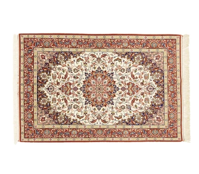 Orientteppich super Isfahan Seidenkette  ( 165 x 111 ) Top Neu - Bild 1 von 4