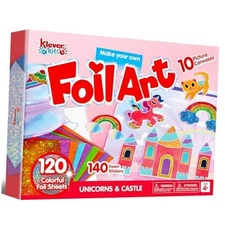  Foil Art Kit for Kids - Arts & Crafts Supplies, Mess Free Coloring, Unicorn