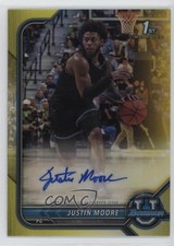 2021-22 Bowman U Chrome Prospect Yellow Refractor 57/75 Justin Moore Auto v9t