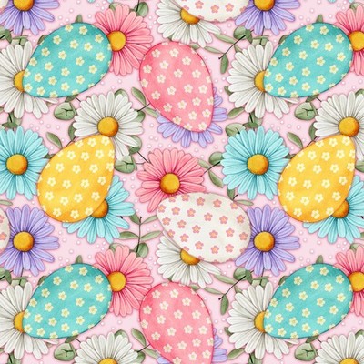 Easter Egg Fabric BTY, David Textiles, DX-3930-4C-2,  TheFabricEdge