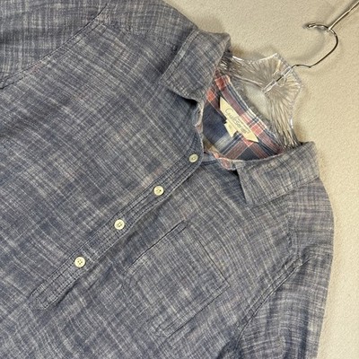 Gander Mountain Guide Series Shirt Womens Size XL Blue Pull Over Roll Sleeves