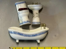 Ceramic Dolls House Bathroom Suite Victorian Beautiful Item Decorative Piece 7c
