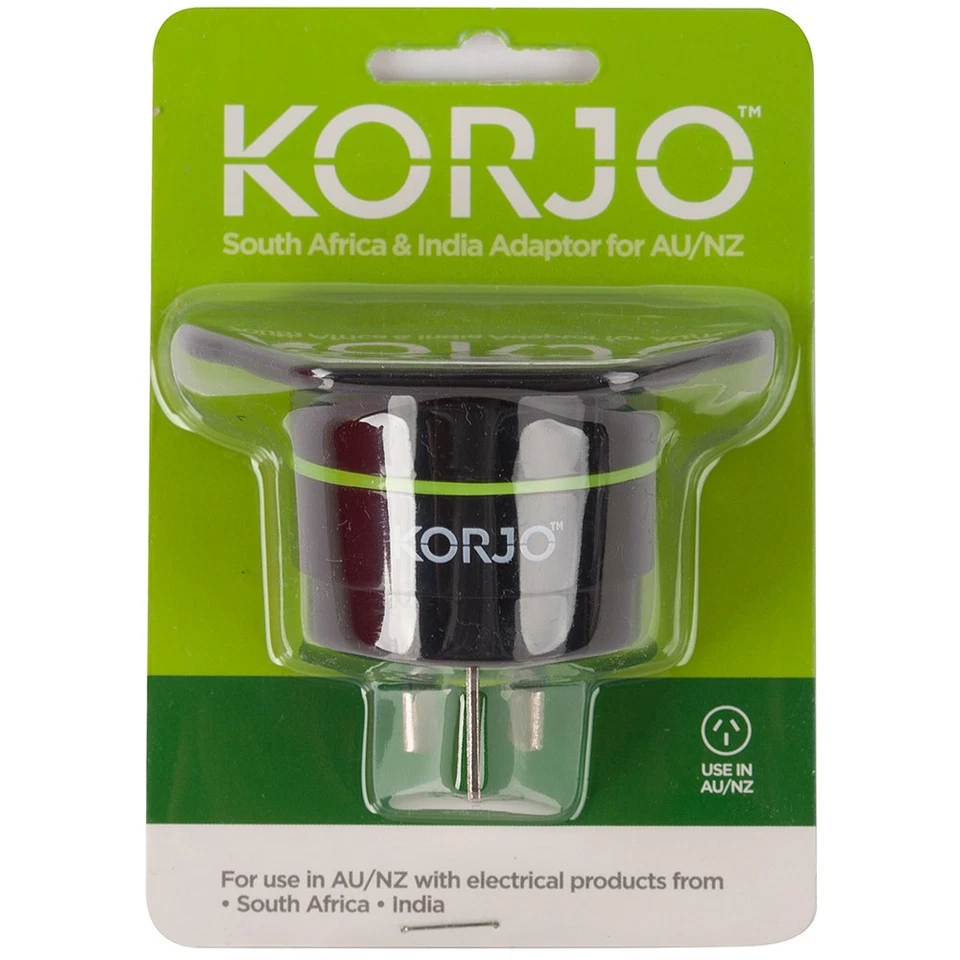 NEW Korjo South Africa & India Adaptor Plug for Australia & NZ