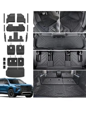 Floor Mats Cargo Mat Set for 2024 2025 Chevrolet Chevy Traverse 7 Seats Captain