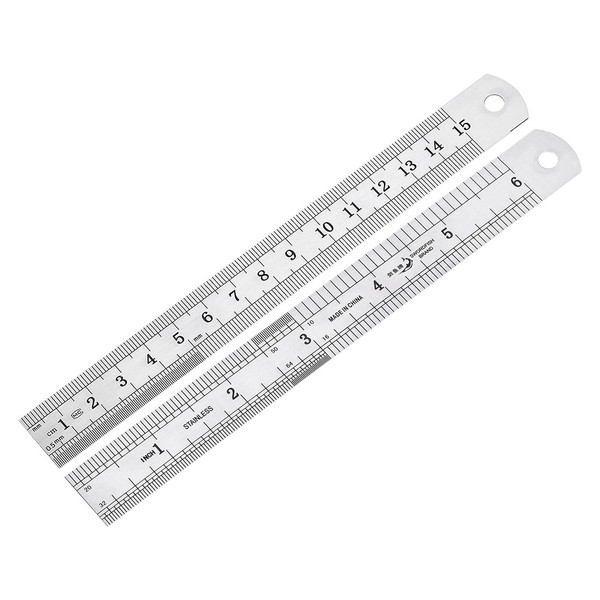 Lineal Gerade 15Cm 6 Zoll Meric Edelstahl Messwerkzeug Mit AufhäNgeloch-image