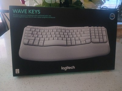 Logitech Wave Keys Bluetooth Keyboard - Black: Ergonomic Design, Wrist Rest