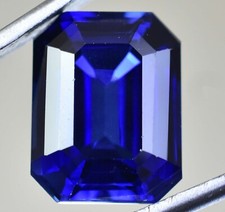 12.90Ct Natural Blue Ceylon Sapphire AGL Certified Emerald Cut Flawless Gemstone