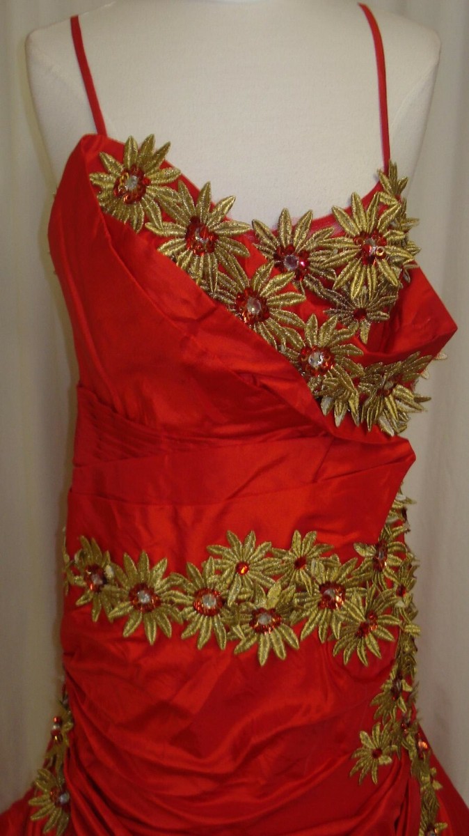 UNIQUE PAGEANT PROM COCKTAIL DRESS HOMECOMING EVENING FORMAL GOWN Red/Gold Large | eBay UNIQUE PAGEANT PROM COCKTAIL DRESS HOMECOMING EVENING FORMAL GOWN Red/Gold Large | eBay