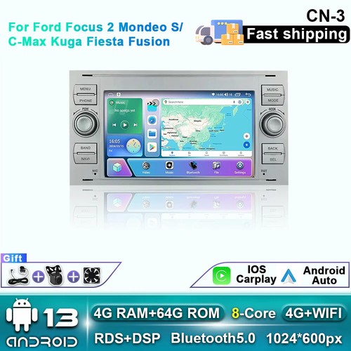 Radio de coche pantalla GPS para Ford Focus 2 Mondeo S/C-Max Kuga Fiesta Fusion CarPlay - Imagen 9 de 34