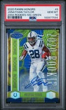2020 Panini Honors #8 Jonathan Taylor Rookies Green Signature Auto RC /35 PSA 10