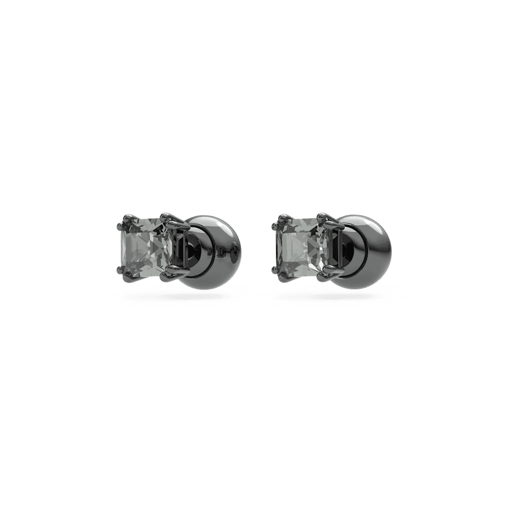 NWB Swarovski Millenia stud earrings Square cut, Black
