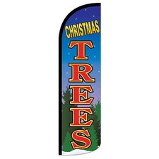 Christmas Trees Flag Flutter Feather Banner Swooper Extra Wide Windless