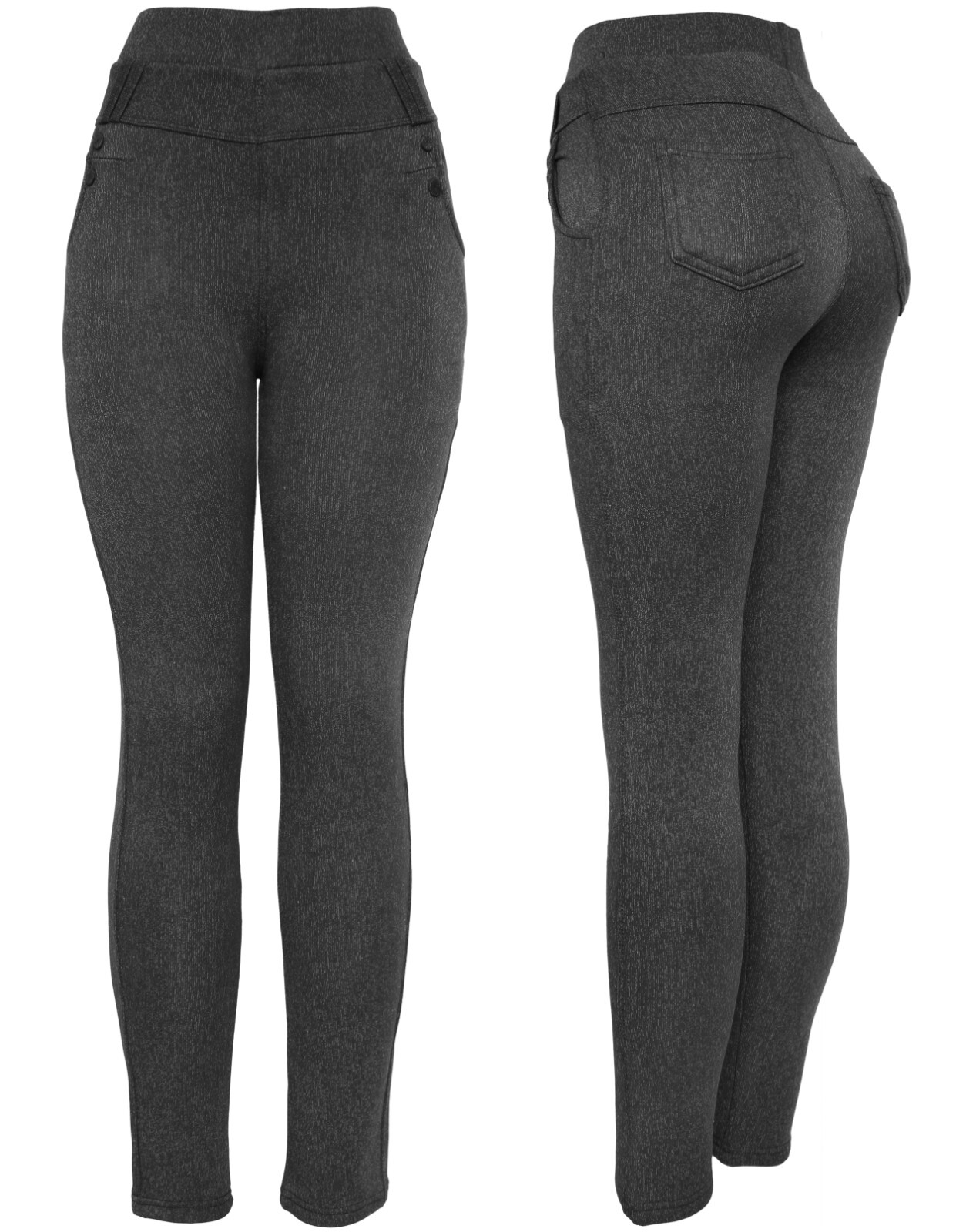 Women's Classic Design Solid Plaid Super Thick Plush Lined Winter Pants