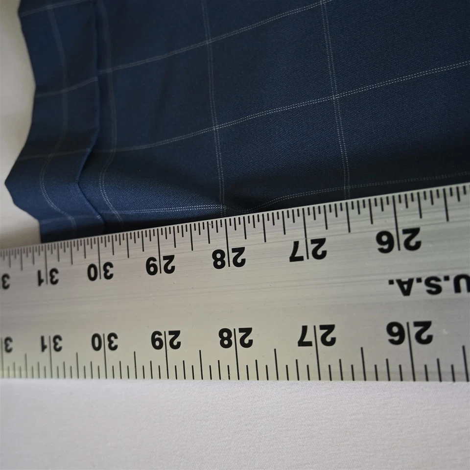 NUEVO Pantalones de vestir clásicos para hombre Angelo Rossi 46x32 azul ventana plisados con puños Foto 4 de 4