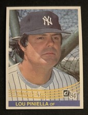 1984 Donruss Lou Piniella Baseball Card #274 Yankees HOF OF VG O/C