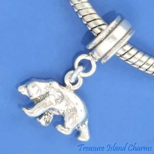 Bear 925 Solid Sterling Silver European Dangle Bead Charm Euro
