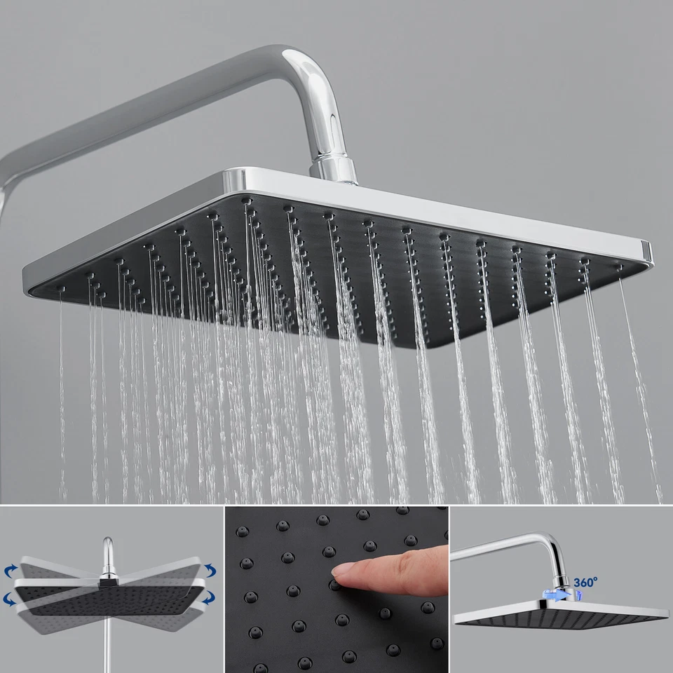 Duschsystem mit Ablage 3 Funktionen Duschset Regendusche Armatur Duschbrausen - Bild 4 von 4