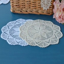 4PCS 30cm Mano Uncinetto Pizzo Tovaglietta Cotone Cavo Fuori Centrini Vintage A
