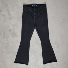 Hollister High Rise Flare Womens Jeans Black Sz 26R Or 2R