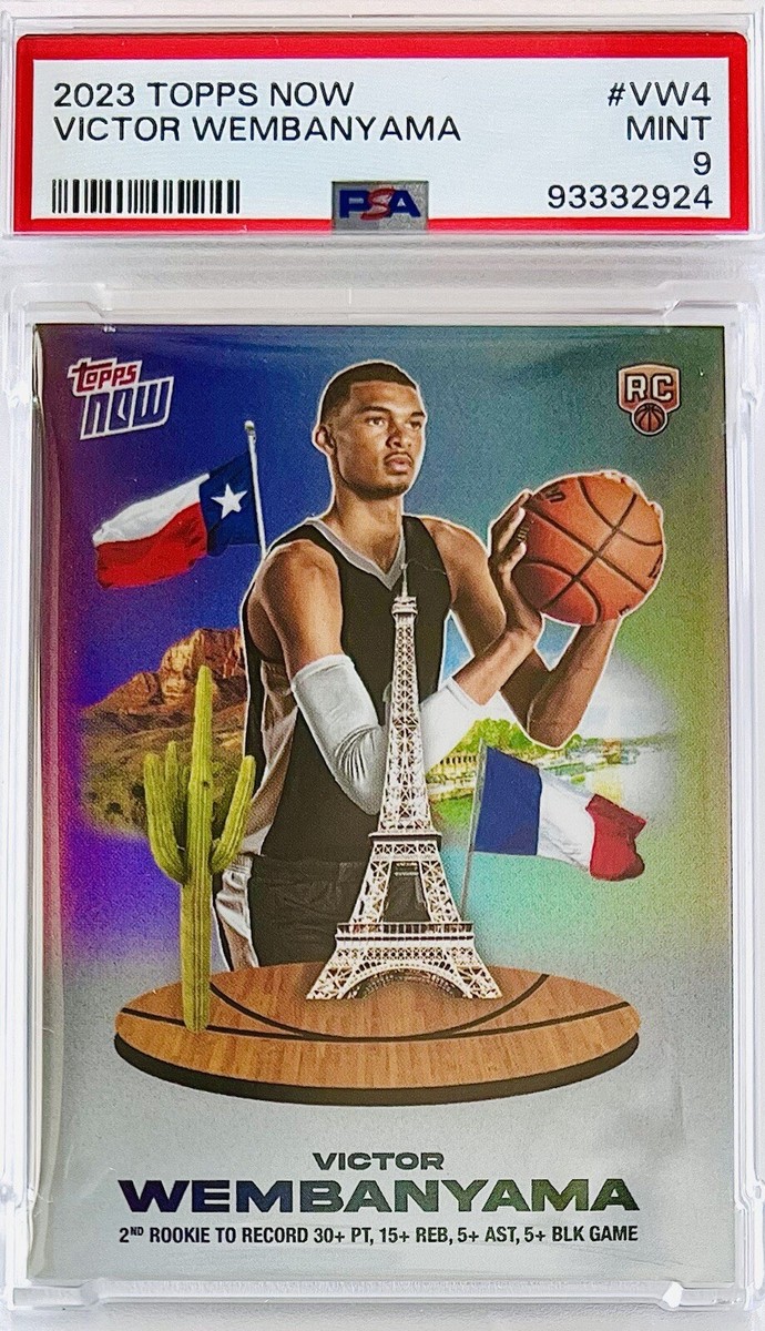美品 Topps2023 WEMBAYAMA ウェンバンヤマ RC ミニパラレル 2023 Topps Now Victor Wembanyama RC Rookie Card #VW-4 PSA 9