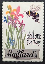 Vintage Maillard's Excellence Bon Bon's Flower Bee Poster Stamp
