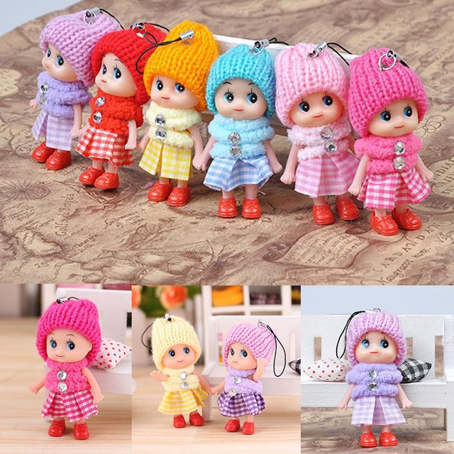 2pcs Cute Baby Dolls Expression Interactive Mini Doll Cell Phone 