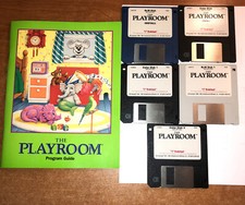 Vtg 1989, 1991,1992 Broderbund The Playroom Disk 3.5" Diskette LOT OF 5 Guide